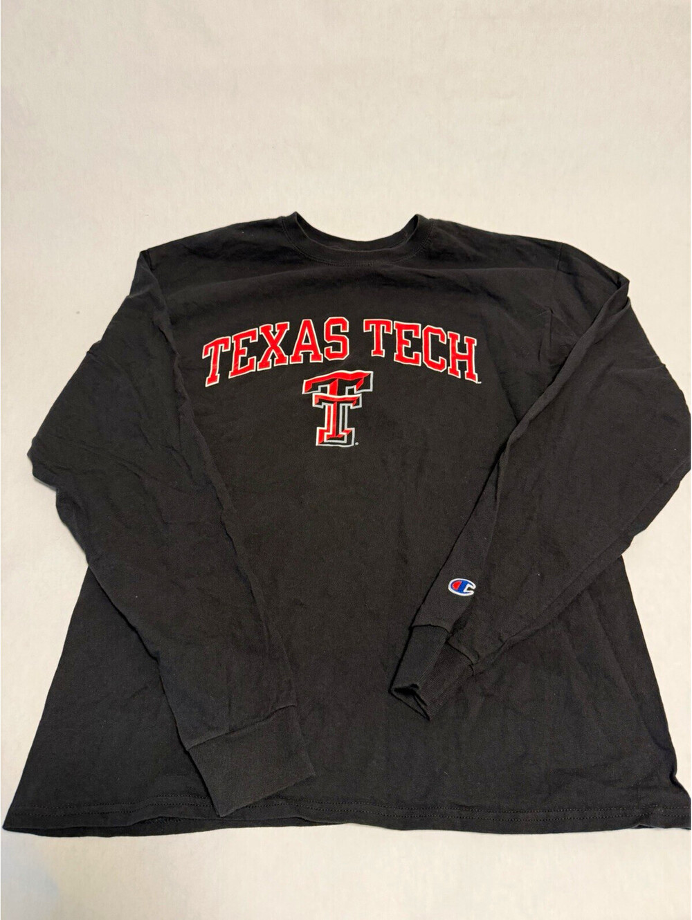 Texas Tech Red Raiders Champion Long Sleeve T Shirt Mens Large Black NCAA